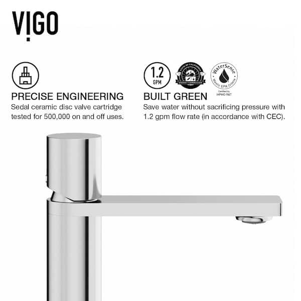 VIGO Halsey Single Handle Single-Hole Bathroom Faucet in
