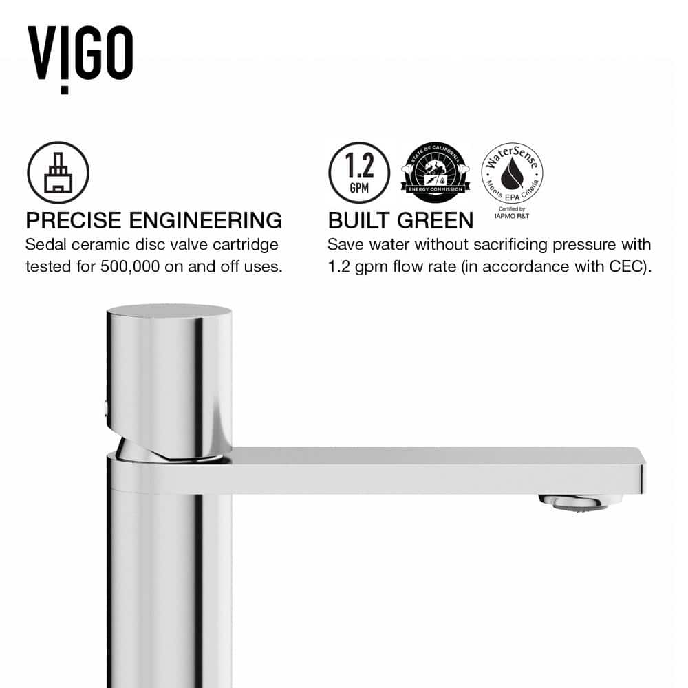 Gotham Chrome Single Handle Vessel Sink Bathroom Faucet