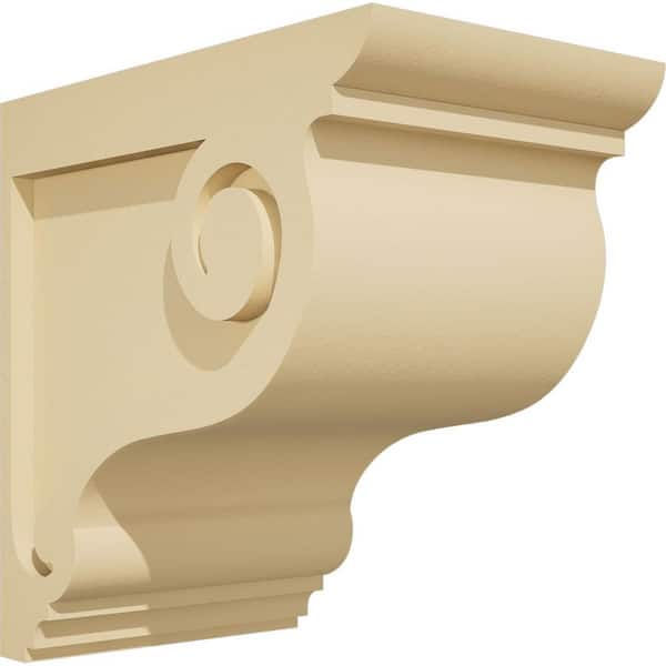 Ekena Millwork Standard Scroll 5 in. W x 8 in. H x 8 in. D Signature Urethane Polyurethane Corbel