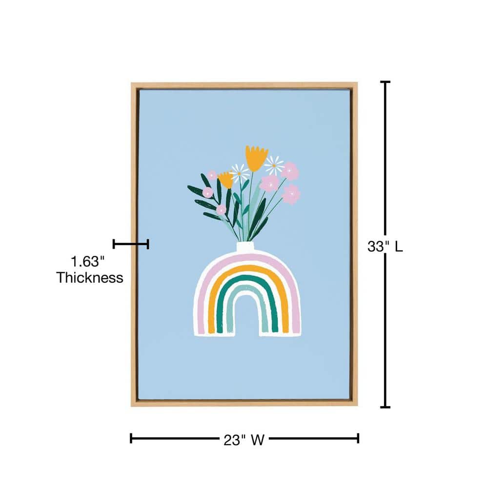 Happy Flowers Abstract Rainbow Vase Canvas Print