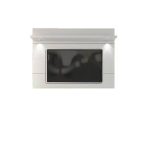 Cabrini 71 in. White Gloss Particle Board Entertainment Center Fits TVs Up to 60 in. with LED Lights