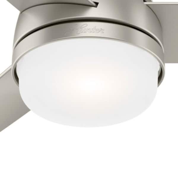 Hunter - Midtown 48 in. LED Indoor Matte Nickel Ceiling Fan with Light and Remote Control