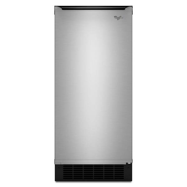 Whirlpool 15 in. 50 lb. Freestanding or Built-In Icemaker in Stainless Steel