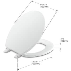 Brevia Round Closed Front Toilet Seat with Quick-Release Hinges in White