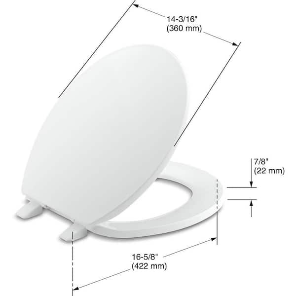 Brevia Round Closed Front Toilet Seat with Quick-Release Hinges in White