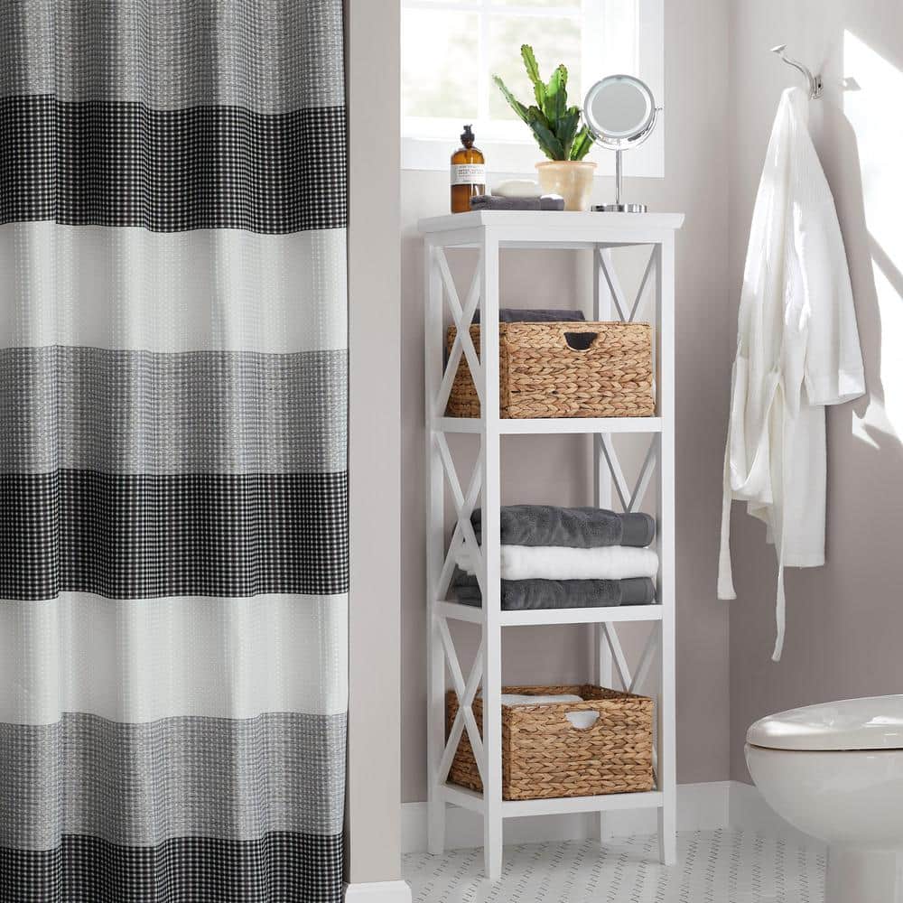 Natural Woven Hyacinth and Steel Square Storage Basket Set