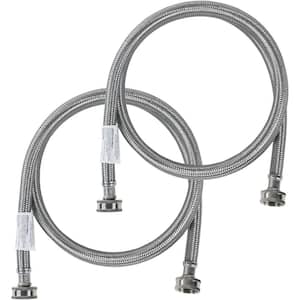 5 ft. Braided Stainless Steel Washing Machine Hoses (2-Pack)