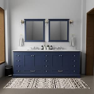 Dukes 84 in. W x 22 in. D Navy Blue Double Bath Vanity without Top