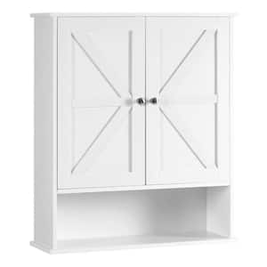 23.6 in. W x 7.9 in. D x 27.6 in. H White Bathroom Wall Cabinet with Inner Adjustable Shelf and Two Door