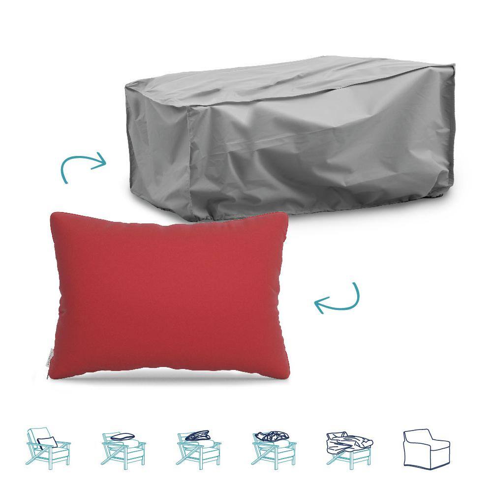 Pillow-To-Cover 16 in. x 24 in. Flagship Ruby Red Pillow Chaise Lounge Cove
