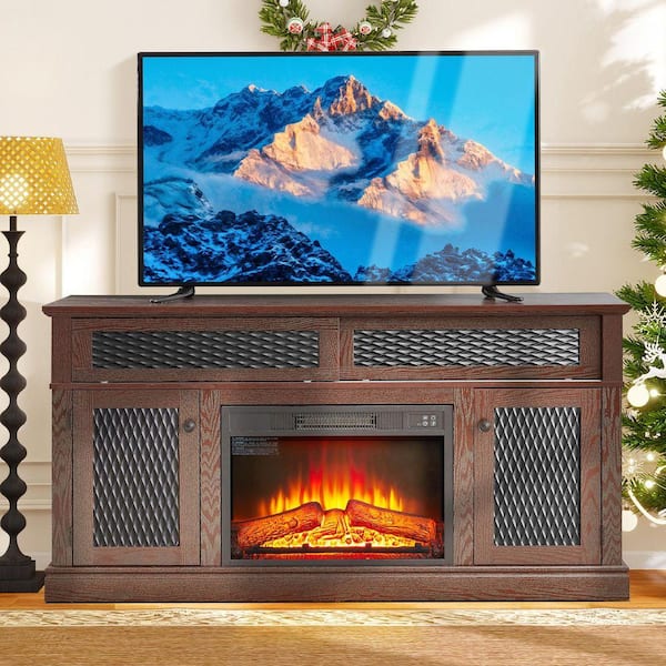 三菱LCD-40ML7 テレビ　WALLスタンド.fire sticktvセット FESTIVO 70 in. Freestanding Electric Fireplace TV Stand in Green