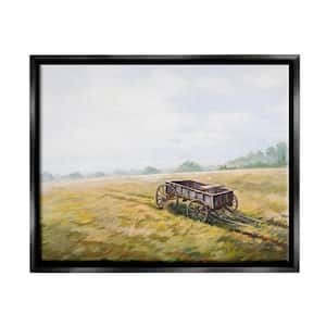 Wild West Wagon Cart Rural Hill Farm Scenery by Bruce Nawrocke Floater Frame Nature Wall Art Print 21 in. x 17 in.