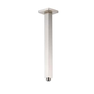 8 in. 200 mm Square Ceiling Mount Shower Arm and Flange, Brushed Nickel
