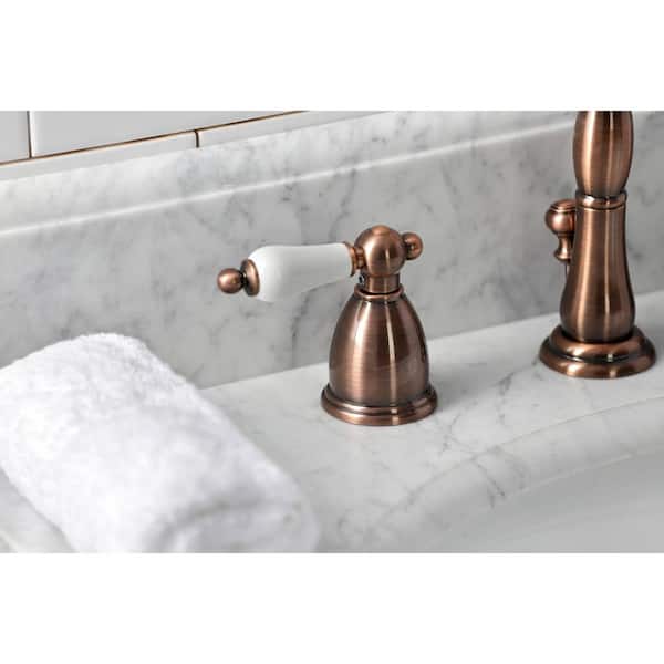 Heritage 8 in. Widespread 2-Handle Bathroom Faucet in Antique Copper