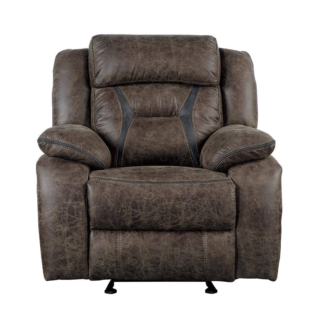 Madrona Dark Brown Microfiber Glider Recliner with Manufactured Wood Frame