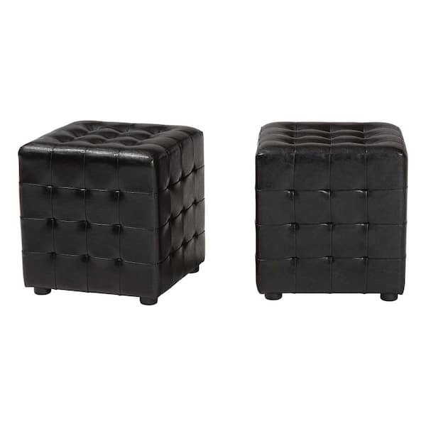 Baxton Studio Siskal Dark Brown Accent Ottoman (Set of 2)