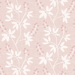 Currant Pink Botanical Trail Pink Wallpaper Sample