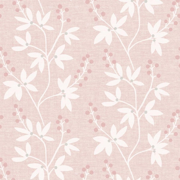 Light Pink Floral Fabric, Wallpaper and Home Decor