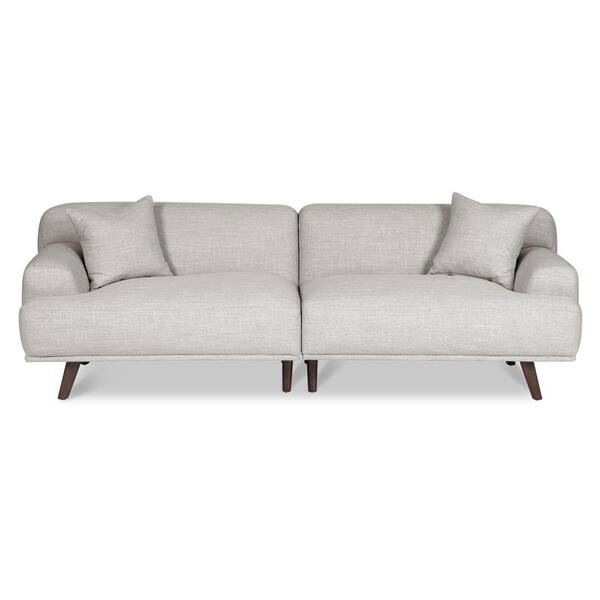 Poly and Bark 72 in. Soho Grey Fabric Straight Sofa with Square Arms LR736LGY The