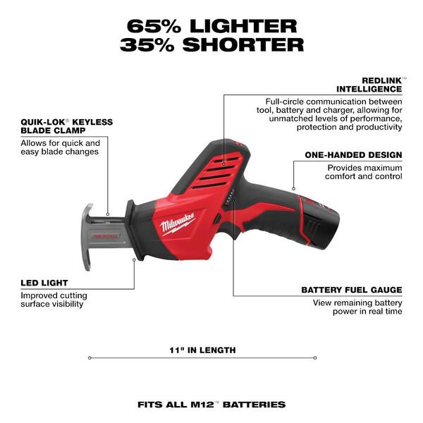 Milwaukee M12 12V Lithium-Ion Cordless Drill Driver/Impact Driver/Ratchet/HACKZALL Recip Saw/Multi-Tool Combo Kit (5-Tool)