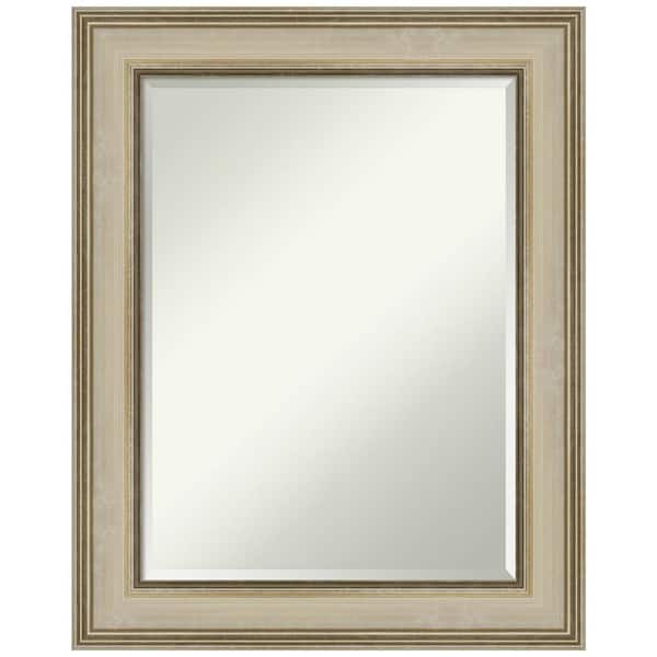 Amanti Art Medium Rectangle Colonial Light Gold Beveled Glass Classic Mirror (29.75 in. H x 23.75 in. W)
