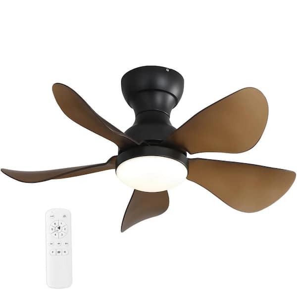 Latepis 29 in. Indoor Black Ceiling Fan Remote Control Reversible DC Motor with Integrated LED Light