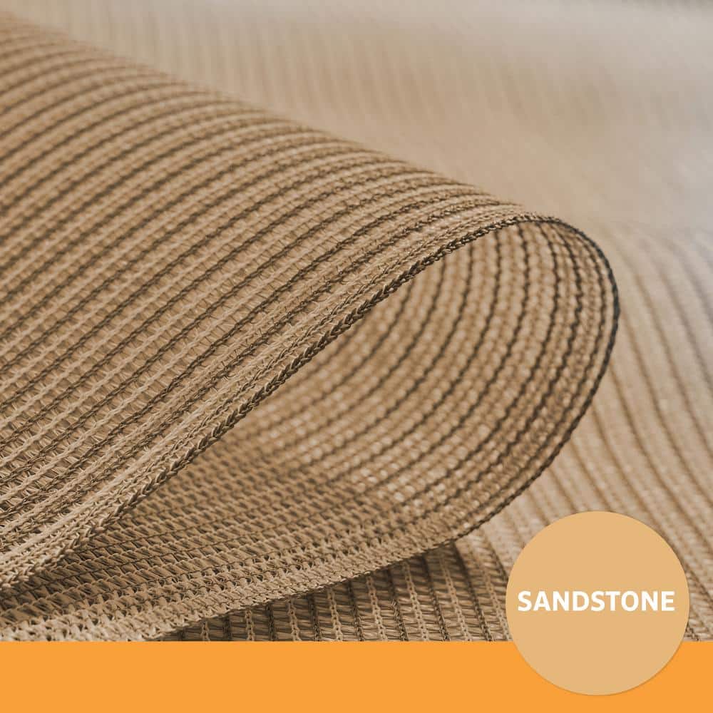 Coolaroo Sandstone Polyethylene Flat Shade Cloth 6 ft. Wide