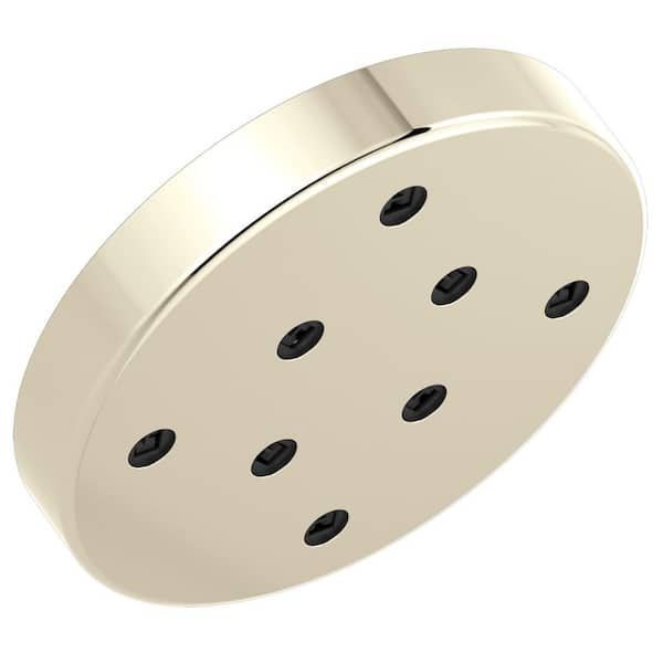 Delta 1-Spray Patterns with 1.75 GPM 6 in. Wall Mount Fixed Shower Head with H2O Kinetic in Lumicoat Polished Nickel