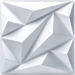 Decorative Diamond Shape 19.7 in. x 19.7 in. PVC Seamless 3D Wall Panel in White 12-Panels