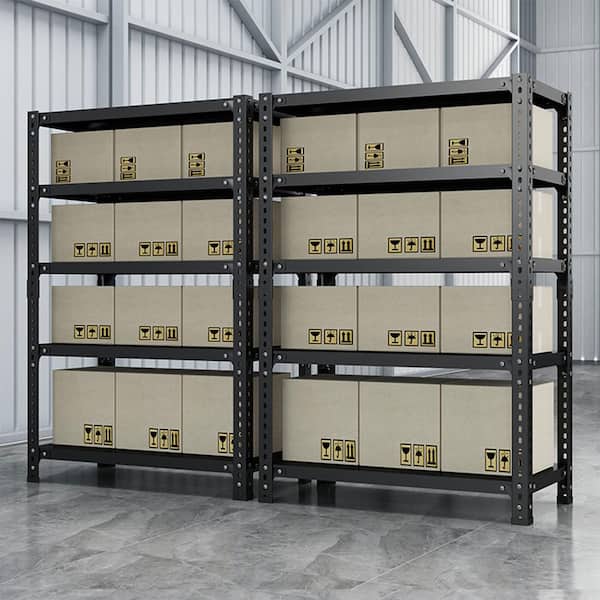 FUNKOL 5-Shelf Freestanding Black Heavy-duty Carbon Steel Shelving Capacity 800 lbs. (47.24 in. x 15.75 in. x 70.86 in.)