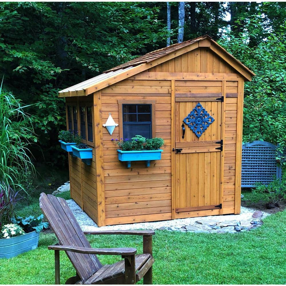 UPC 691530002116 product image for Sunshed 8 ft. x 8 ft. Western Red Cedar Garden Shed | upcitemdb.com