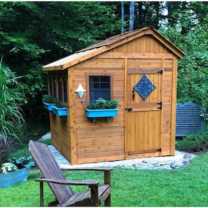 Sunshed 8 ft. x 8 ft. Western Red Cedar Garden Shed