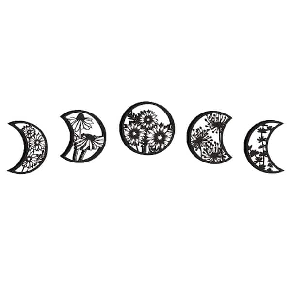 5 Pieces Unframed Moon Phase Wall Decor Boho Hanging Moon Phase 10.63 ...