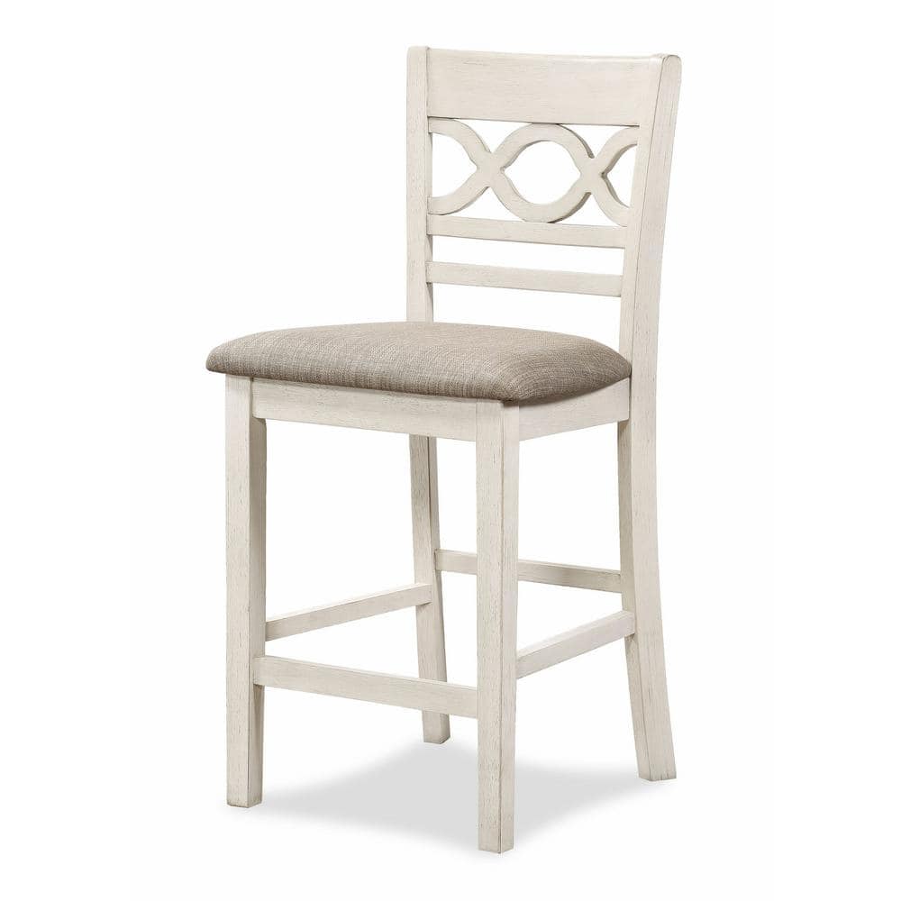 Cori 5-Piece Round Counter Dining Set in Bisque and Brown
