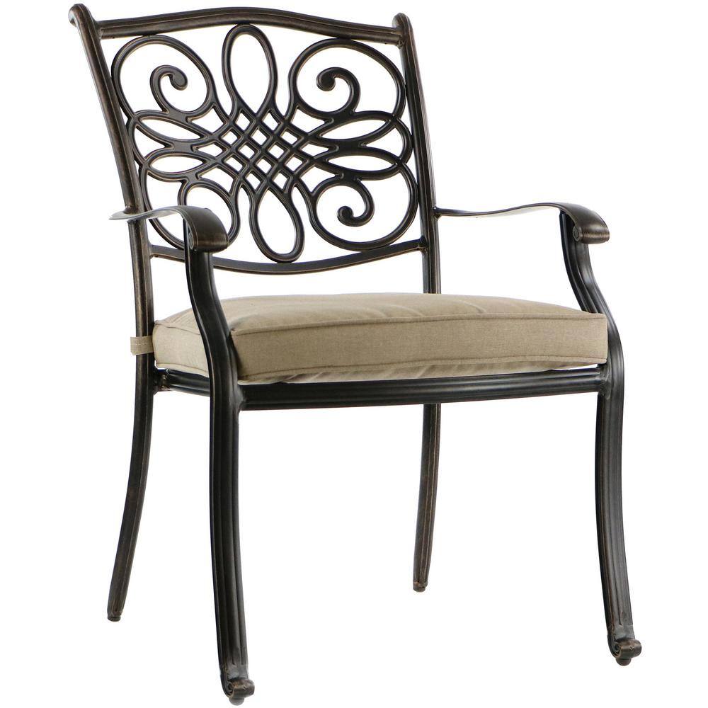 Natural Oat 9-Piece Aluminum Outdoor Dining Set with Cushions