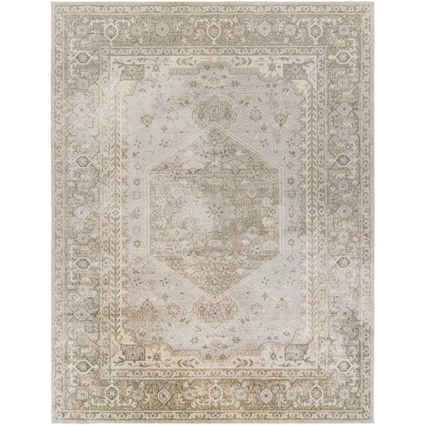 Livabliss Lillian Light Beige/Light Gray 8 ft. x 10 ft. Indoor Machine-Washable Area Rug
