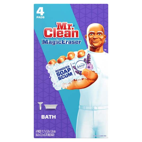 Mr. Clean Bath Magic Eraser Febreze Lavender Scent Cleaning Sponge (4-Count)