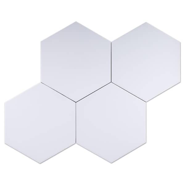 MOLOVO Kenzo White Hexagon 7.7 in. x 8.9 in. Matte Porcelain Floor 