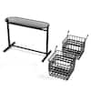 Gourmet Basics Wrapped Band Black Metal 2-Tier Horizontal Basket