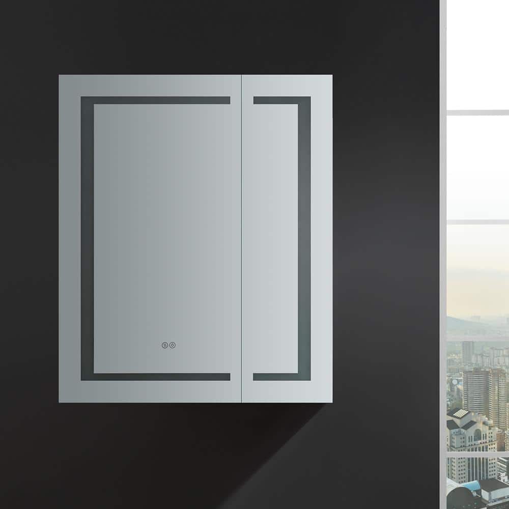 Mirrored Frameless LED Lighted Medicine Cabinet with Defogger