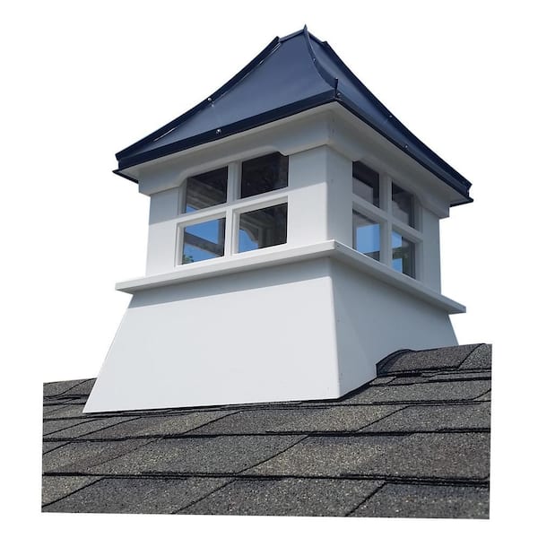 Laguna 20 in. x 20 in. x 32 in. Composite Vinyl Cupola with Black Aluminum Roof