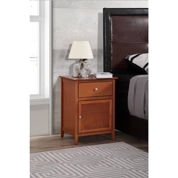 AndMakers Lzzy 1-Drawer Oak Nightstand (25 in. H x 19 in. W x 15 in. D)