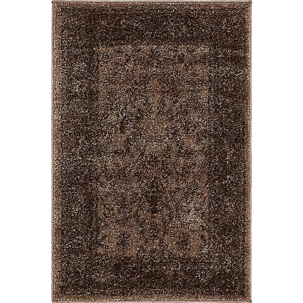 Unique Loom La Jolla Floral Light Brown 2' 2 x 3' 0 Area Rug