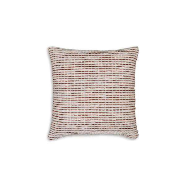 Signature DESIGN BY ASHLEY Nashlin Red Striped Polyester 19 in. X 19 in. Throw Pillow (Set of 4)