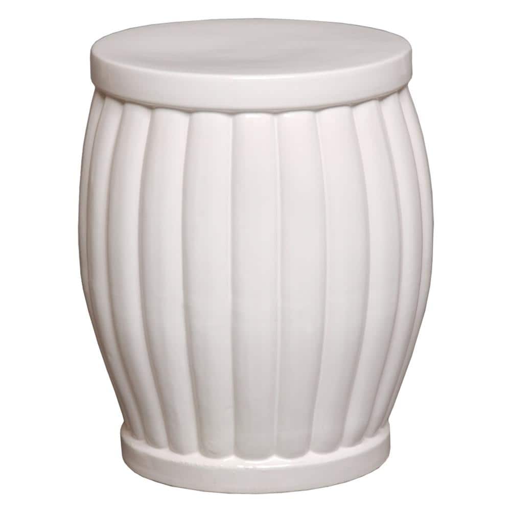 Fluted 22.5 in. H White Round Ceramic Garden Stool price history on PriceWatchPro