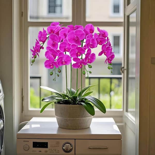 Lily❤️ Nearly Natural Artificial Rubrum Lily with Decorative Vase