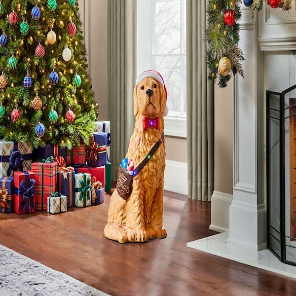 Home Accents Holiday 30 in Christmas Golden Retriever 22DK01010 - The Home Depot