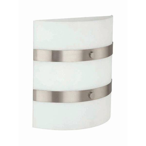 Illumine 2-Light Polished Steel Sconce with Frost Glass