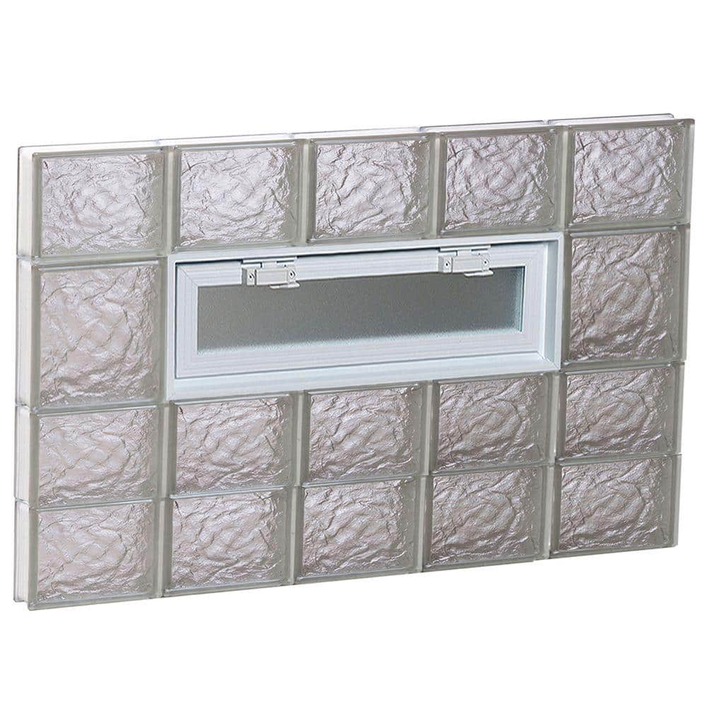 38.75 in. x 25 in. x 3.125 in. Frameless Ice Pattern Vented Glass Block Window price history on PriceWatchPro