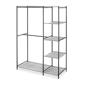 Black Powder Coated Supreme Garment/Closet Collection 19.3 in. D x 45.47 in. W x 68 in. H Double Rod Metal Closet